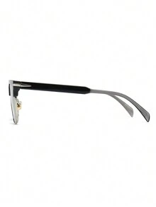 1pc Women's Square Decorative Fashion Glasses - Black - View 3