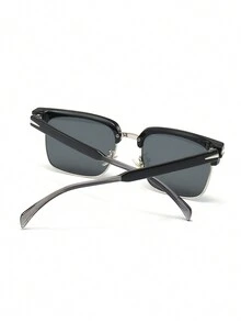 1pc Women's Square Decorative Fashion Glasses - Black - View 4