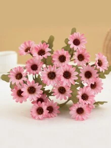 1/3/5件組 21朵頭人造雛菊花束，情人節禮品套組，裝飾，婚禮裝飾，新娘花束，腕花，胸花，居家餐廳臥室花瓶裝飾，花束，DIY生日派對蛋糕裝飾，新年裝飾，攝影道具，情人節，畢業禮物，秋季裝飾，秋季，人造植物 - 淺粉色 - 查看 3