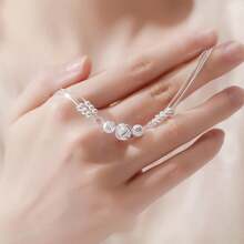 New Three-Layer Design Sense Bracelet For Girl Ins Simple Fashion With Student Carved Round Bead Hand Jewelry - Silver - View 2