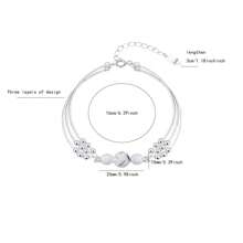 New Three-Layer Design Sense Bracelet For Girl Ins Simple Fashion With Student Carved Round Bead Hand Jewelry - Silver - View 3