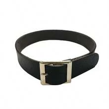 1pc Punk Style Pu Leather Choker With Square Buckle, Lock Chain, Women's Fashion Accessory - Black - View 1