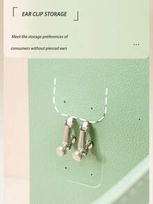 Functional Jewelry Storage Roll Portable Earring Bag Travel Bracelet Ear Stud Jewelry Organizer - Green - View 3