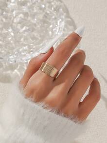 1pc C-Shaped Metal Wrap Fashionable Exquisite High-End Luxuriant Style Women's Ring - C-shaped Single Ring - View 3