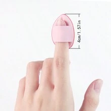 6 件裝手指粉撲氣墊迷你遮瑕膏,腳趾形狀尖端,拇指大小海綿,用於化妝 - 棕色 - 查看 4