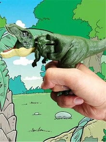 Creative Handheld Dinosaur Toy, With Automatic Swinging And Biting Function When Pressed, Realistic Model For Teenagers, Stress-Relieving Prank Toy, Perfect For Valentine's Day, New Year Gift, Wedding Game - Green - View 3