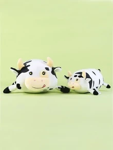 35cm/13.8英寸可愛的毛絨牛玩具,毛絨牛枕頭,柔軟的毛絨牛填充動物娃娃,情人節禮物,適合男孩女孩兒童的生日禮物,嬰兒派對裝飾,家居裝飾,派對用品,復活節禮物 - 黑與白 - 查看 6