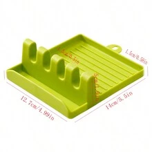 1pc Plastic Pan Cover Rack, Kitchen Spoon Holder, Pot Lid Organizer - Green - View 2