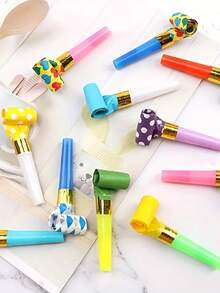 1套隨機顏色派對吹哨，彩色生日喧鬧器，派對喧鬧器 - 彩色 - 查看 4