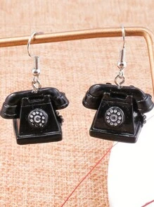 1 đôi Vui Dễ thương Đen Thiết kế Dangle Hoa tai Đơn giản Retro Phong cách Hợp kim Đồ trang sức Đơn giản Retro Phong cách Hợp thời Nữ Hoa tai - Nhiều màu - Xem 1