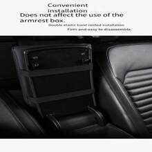 1pc Napa Leather Embroidery Breathable & Comfortable Car Armrest Pad, Universal For All Seasons - Green - View 10