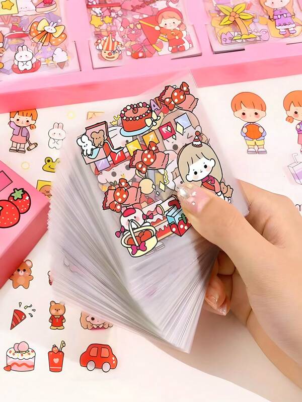 50入組可愛卡通貼紙,防水透明貼紙,適用於水瓶,筆記本,手提電腦,剪貼簿,日記,文具等平滑表面,是青少年女孩和男孩的不錯禮物