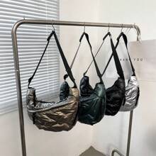 新款女士包包大容量折叠包轻便单肩斜挎包大容量手提包 - 黑色 - 查看 2