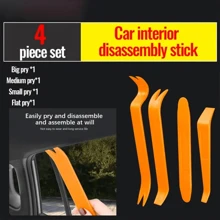 4-Piece Car Disassembly Pry Bar Set, Audio Disassembly, Navigation Center Control Interior Rocker, Buckle Installation And Disassembly Special Tools - Orange - View 1