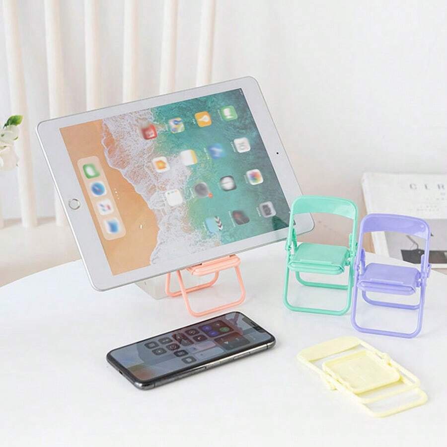 1pc/4pcs Foldable Chair Slouchy Phone Holder - Purple - View 1