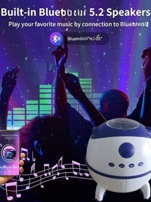 Galaxy Projector, Built-In Music Speaker, Nightlight Projector, Two Kinds Of Projection Light For Children Adults, Projector For Home Decor/Relaxation/Parties/Music/Gifts - Blue and White - View 3