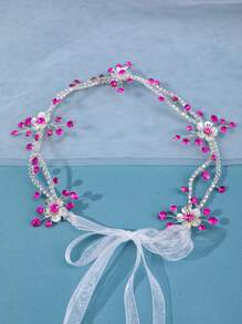 1 件女士水晶叶森系头带，红色水钻女王头饰，适合派对、婚礼、生日礼物