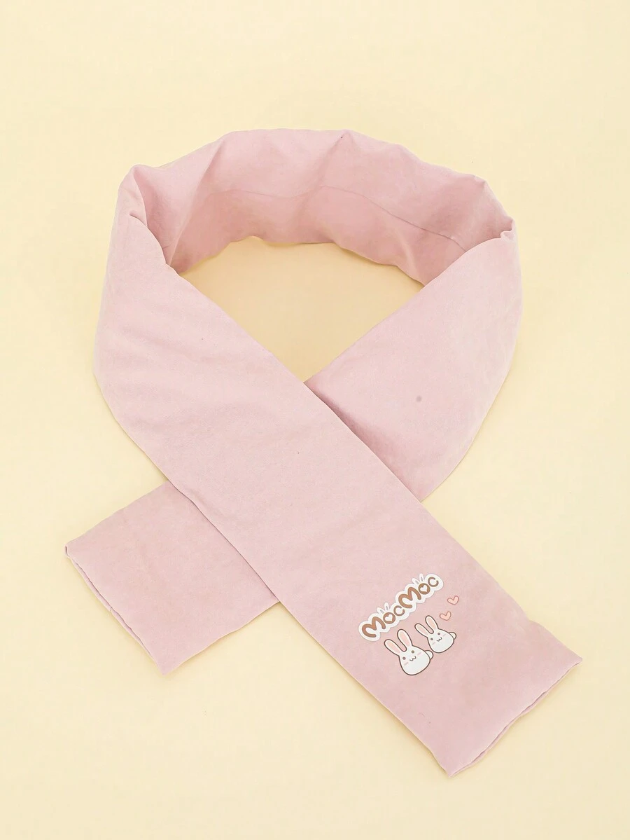 1條兒童柔軟純色圍巾,冬季保暖頸部圍巾,適用於幼兒和兒童 - 粉色 - 查看 1