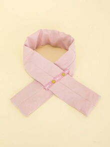 1條兒童柔軟純色圍巾,冬季保暖頸部圍巾,適用於幼兒和兒童 - 粉色 - 查看 3