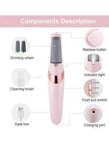 Electric Foot Callus Remover Kit With 2 Rollers, Rechargeable Pedicure Tools, Foot Care File Removes Cracked Heels And Hard Skin - 彩色 - 查看 7
