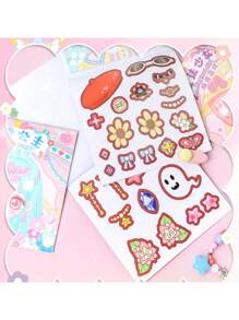 兒童日記的一本穿衣貼紙書,女孩的拼圖玩具,以公主為主題的卡通妝容變化貼紙書 - 銅色 - 查看 7