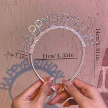 1 件情人节仿珍珠生日头带派对装扮和烘焙和水钻闪光帽子 - 彩色 - 查看 2