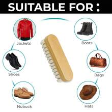 1pc Suede Brush - Crepe Suede Shoe Brush For Cleaning Nubuck And Suede On Boots, Shoes And Jackets - Luxury Leather Care - White - View 5