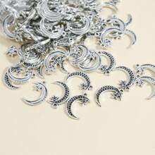 20入組古銀鍍銀星月吊墜,可用於製作手鍊或者手工藝品飾品 - 古銀色 - 查看 1