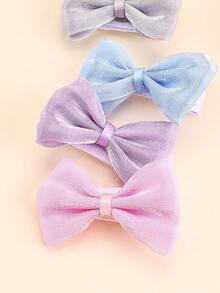 8入組女士防滑迷你髮箍,藍色、紫色、粉色、灰色紗布bb髮夾,女士時尚髮飾配件。 - 彩色 - 查看 2