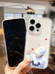 2 piezas Fundas de teléfono transparentes pintadas para parejas, compatibles con Apple, Huawei, Samsung casos - Multicolor - Ver 4