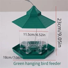 1入防松鼠鳥飼料器，花園露台戶外鳥籠掛式園藝工具，花園和庭院自動蜂鳥飼料器 - 彩色 - 查看 2