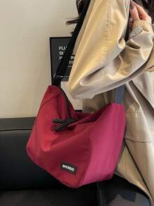 New Canvas Women's Bag Fashion Casual Shoulder Crossbody Bag Oxford Cloth Large Capacity Tote Bag - Red - View 5