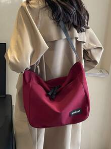 New Canvas Women's Bag Fashion Casual Shoulder Crossbody Bag Oxford Cloth Large Capacity Tote Bag - Red - View 3