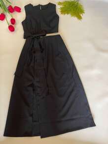 Women Two-Piece Outfits - 黑色 - 查看 3
