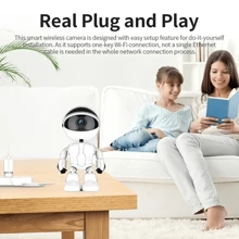 Experimente La Seguridad Del Hogar Definitiva Con La Cámara De Robot Más Inteligente: Inalámbrica, Video Hd, Visión Nocturna, Fácil Configuración - Blanco - Ver 3
