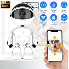 Experimente La Seguridad Del Hogar Definitiva Con La Cámara De Robot Más Inteligente: Inalámbrica, Video Hd, Visión Nocturna, Fácil Configuración - Blanco - Ver 1