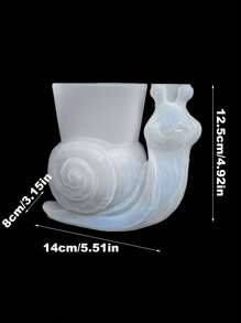 DIY 3D 立体蜗牛多肉植物花盆模具、石膏模具、硅胶模具、家居和花园装饰、树脂铸件、蜡烛模具 - 白色矽膠模具 - 查看 2