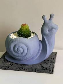 DIY 3D 立体蜗牛多肉植物花盆模具、石膏模具、硅胶模具、家居和花园装饰、树脂铸件、蜡烛模具 - 白色矽膠模具 - 查看 7