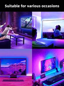 Strip Lights, DIY Multiple Colors, Color Changing Lighting And Music Synchronization, Suitable For Decorating Gardens, Homes, Living Rooms, Parts - White - View 3