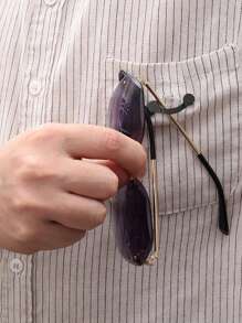 1入咖啡色磁吸式掛眼鏡盒別針時尚多功能可攜式衣服夾扣磁鐵眼鏡耳機線夾 - 咖啡棕 - 查看 5