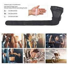 1對中性無指重量舉手套,採用勾環封口,適用於健身訓練 - 黑色 - 查看 8