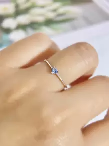 Esberry 1pc S925 Sterling Silver Lovely Heart-Shaped Cubic Zirconia Ring For Women Fine Ladies Jewelry Gift Date Gift Valentines