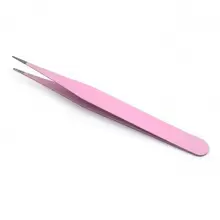 2pcs Colorful Pointed & Curved Clip, Macaron Pink Handmade Planner Tweezers, Stainless Steel Sticker Adhesive Craft Tweezers, Tools For Men