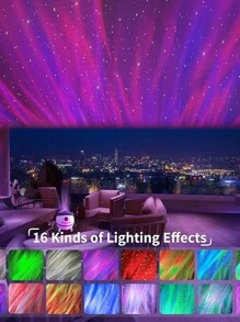 Galaxy Projector, Built-In Music Speaker, Nightlight Projector, Two Kinds Of Projection Light For Children Adults, Projector For Home Decor/Relaxation/Parties/Music/Gifts - Blue and White - View 8