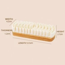 1pc Suede Brush - Crepe Suede Shoe Brush For Cleaning Nubuck And Suede On Boots, Shoes And Jackets - Luxury Leather Care - White - View 2