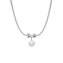 1 Pc New Style Elegant Bow And Snake Bone Link Fashion Pearl Butterfly Pendant Necklace - Butterfly - View 7