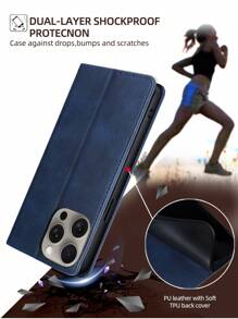 keyunfei 牛皮纹理卡槽支架钱包式翻盖手机壳，兼容苹果 17/14 Pro Max/16E、三星 Galaxy A34 5G/Note20/S20 FE、POCO X4PRO 5G、红米 Note 12 4G、荣耀 X7A 4G、P30 Lite - 寶藍色 - 查看 9