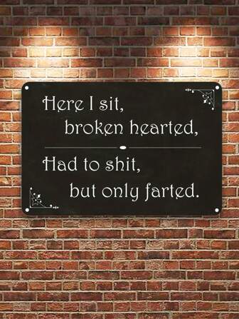 1 st. Rolig Toalett Metall Symbol - Perfekt För Hem , Rektangel , Och Dekoration