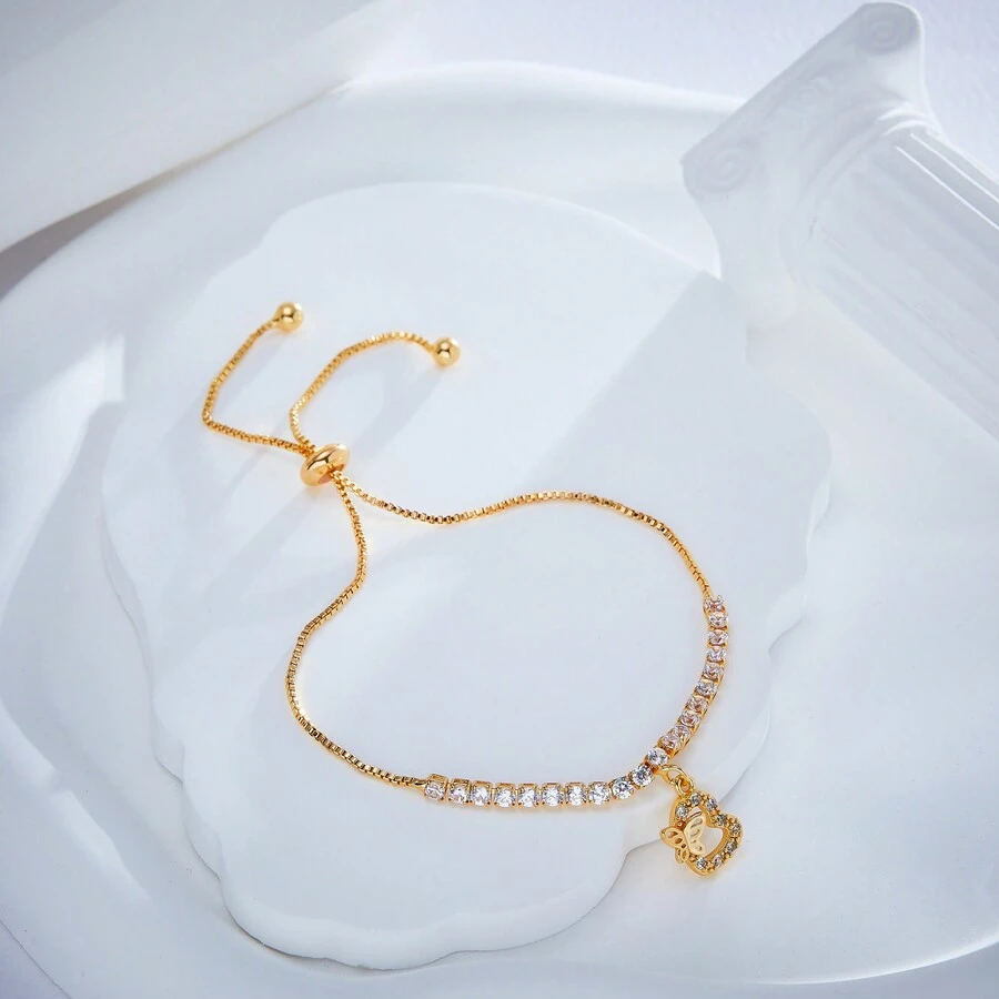 2023 Newest Ladies' Titanium Bracelet, Rust-Proof Silver, Gold-Plating Will Not Fade, Imported - Love Pendant - View 1