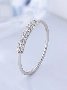 Newsoul 1入承諾鋯石永恆戒指,女士s925純銀訂婚珠寶禮物,精美珠寶禮物婚禮新娘珠寶 - 銀色 - 查看 4